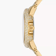 Michael Kors Camille Three-Hand Crystals Gold Dial Gold Steel Strap Watch for Women - MK1067
