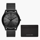 Michael Kors Runway Three-Hand Black Dial Black Mesh Strap Watch for Men - MK1085