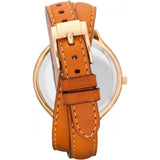 Michael Kors Runway Gold Dial Brown Leather Strap Watch For Women - MK2256