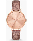 Michael Kors Addyson Quartz Rose Gold Dial Pink Leather Strap Watch for Women - MK2953