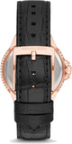 Michael Kors Camille Three-Hand Crystals White Dial Black Leather Strap Watch for Women - MK2962