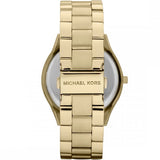 Michael Kors Slim Runway Gold Dial Gold Stainless Steel Strap Watch for Women - MK3179