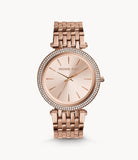 Michael Kors Darci Rose Gold Dial with Diamonds Rose Gold Stainless Steel Strap Watch for Women - MK3192
