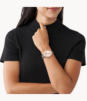 Michael Kors Darci Rose Gold Dial with Diamonds Rose Gold Stainless Steel Strap Watch for Women - MK3192