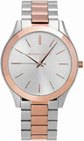 Michael Kors Slim Runway White Dial Two Tone Steel Strap Watch for Women - MK3204