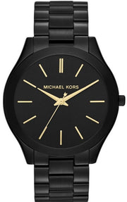 Michael Kors Slim Runway Black Dial Black Stainless Steel Strap Watch for Women - MK3221