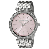 Michael Kors Darci Crystal Pink Dial Silver Stainless Steel Strap Watch for Women - MK3352