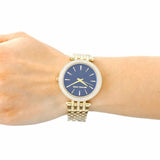 Michael Kors Darci Blue Dial Gold Steel Strap Watch for Women - MK3406