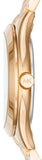 Michael Kors Slim Runway Gold Dial Gold Steel Strap Watch For Women - MK3456