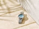 Michael Kors Hartman Quartz Blue Dial Silver Steel Strap Watch For Women - MK3519