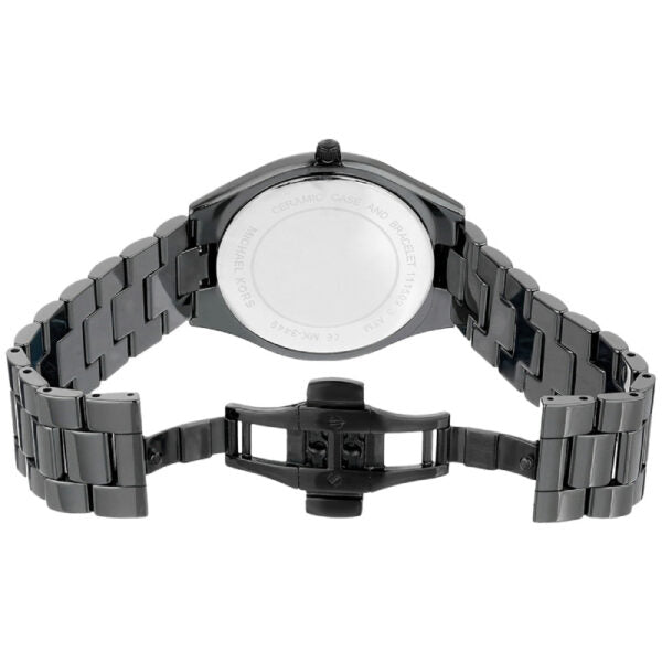 Women's Michael Kors Slim Runway Crystallized Black Watch MK3589