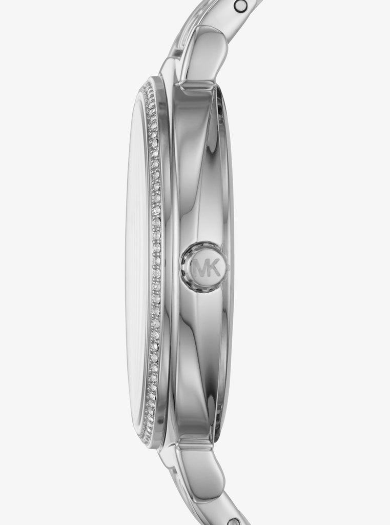 Michael Kors Portia Black Dial Silver Steel Strap Watch for Women - MK3638
