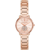 Michael Kors Portia Analog Quartz Rose Gold Dial Rose Gold Steel Strap Watch For Women - MK3839