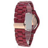 Michael Kors Slim Runway Red Dial Red Steel Strap Watch For Women - MK3895