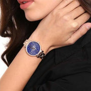 Michael Kors Sofie Analog Quartz Blue Dial Rose Gold Steel Strap Watch For Women - MK3971