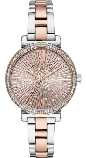 Michael Kors Sofie Quartz Rose Gold Dial Two Tone Steel Strap Watch For Women - MK3972