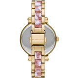 Michael Kors Sofie Crystals Mother of Pearl Pink Dial Two Tone Steel Strap Watch For Women - MK4344