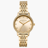 Michael Kors Melissa Quartz Gold Dial Gold Steel Strap Watch for Women - MK4368