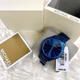 Michael Kors Slim Runway Quartz Blue Dial Blue Steel Strap Watch For Women - MK4503