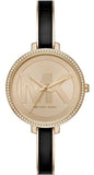 Michael Kors Jaryn Quartz Gold Dial Black Steel Strap Watch For Women - MK4544