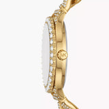 Michael Kors Layton Multifunction Glitz Silver Dial Gold Steel Strap Watch for Women - MK4653