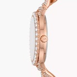 Michael Kors Layton Multifunction Crystals Rose Gold Dial Rose Gold Steel Strap Watch for Women - MK4654