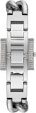 Michael Kors Chain Lock Pave Silver Dial Silver Steel Strap Watch For Women - MK4718