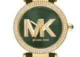 Michael Kors Parker Green Dial Green Leather Strap Watch For Women - MK4724