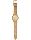 Michael Kors Parker Three-Hand Gold Dial Brown Leather Strap Watch For Women - MK4725