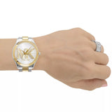 Michael Kors Slim Runway Three Hand Silver Dial Two Tone Steel Strap Watch For Women - MK4735