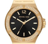 Michael Kors Mini Lennox Quartz Black Dial Black Silicone Strap Watch For Women - MK7281