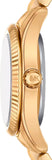 Michael Kors Lexington Three Hand Blue Dial Gold Steel Strap Watch for Women - MK4813