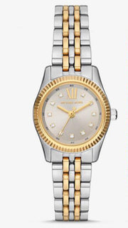 Michael Kors Lexington Three-Hand Silver Dial Two Tone Steel Strap Watch for Women - MK4815
