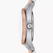 Michael Kors Lexington Three-Hand White Dial Two Tone Steel Strap Watch for Women - MK4817