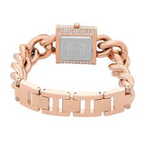 Michael Kors Chain Lock Three-Hand Rose Gold Dial Rose Gold Steel Strap Watch for Women - MK4827