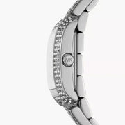 Michael Kors Emery Pave Double Wrap Crystals White Dial Silver Steel Strap Watch for Women - MK4836