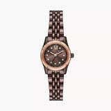 Michael Kors Lexington Three-Hand Brown Dial Brown Steel Strap Watch for Women - MK4844