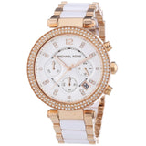 Michael Kors Parker White Dial Two Tone Steel Strap Watch for Women - MK5774