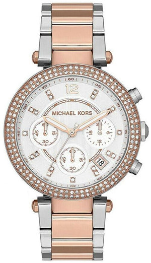 Michael Kors Parker White Dial Two Tone Steel Strap Watch for Women - MK5820