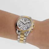 Michael Kors Bradshaw Chronograph Silver Dial Two Tone Steel Strap Watch For Women - MK5912