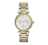 Michael Kors Parker White Dial Two Tone Steel Strap Watch for Women - MK6055