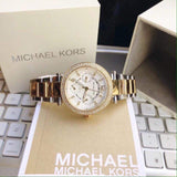 Michael Kors Parker White Dial Two Tone Steel Strap Watch for Women - MK6055