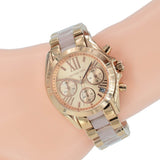 Michael Kors Bradshaw Rose Gold Dial Two Tone Steel Strap Watch for Women - MK6066