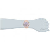 Michael Kors Runway Chronograph Purple Dial Rose Gold Steel Strap Watch For Women - MK6163