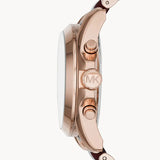 Michael Kors Bradshaw Burgundy Dial Two Tone Steel Strap Watch for Women - MK6270