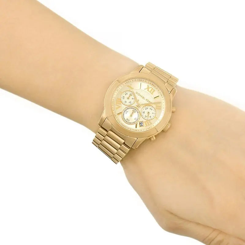Michael Kors Cooper Gold Dial Gold Steel Strap Watch for Women