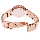 Michael Kors Mini Parker Multi-Function Plum Mother of Pearl Dial Rose Gold Steel Strap Watch For Women - MK6403