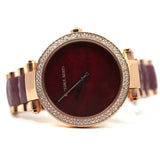 Michael Kors Parker Maroon Dial Two Tone Steel Strap Watch for Women - MK6412