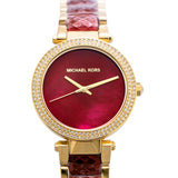 Michael Kors Parker Mother of Pearl Red Dial Two Tone Steel Strap Watch for Women - MK6427