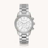 Michael Kors Ritz Silver Dial Silver Steel Strap Watch for Women - MK6428